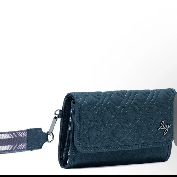 Lug Stroll RFID Wristlet Wallet in Heather Indigo - Picture 3 of 8